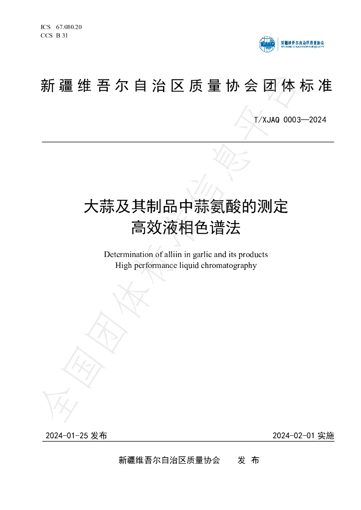 T/XJAQ 0003-2024 标准预览