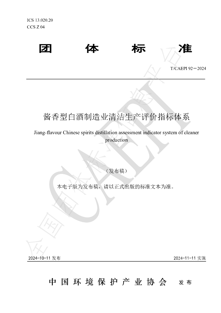 T/CAEPI 92-2024 标准预览