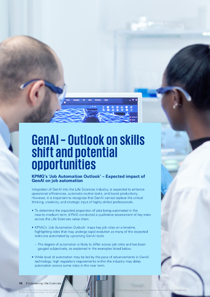 毕马威：2024年GenAI赋能生命科学报告：借力生成式人工智能，激发员工潜力（英文版）_第10页