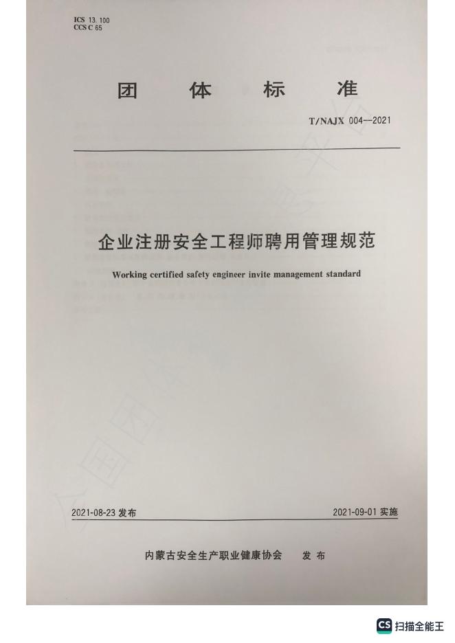 T/NAJX 004-2021 标准预览