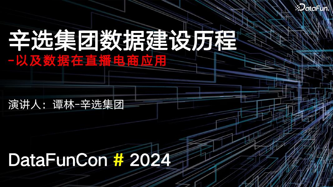 谭林：辛选集团数据建设历程分享以及数据在直播电商的应用