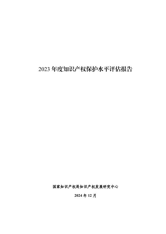 国家知识产权局：2023年度知识产权保护水平评估报告
