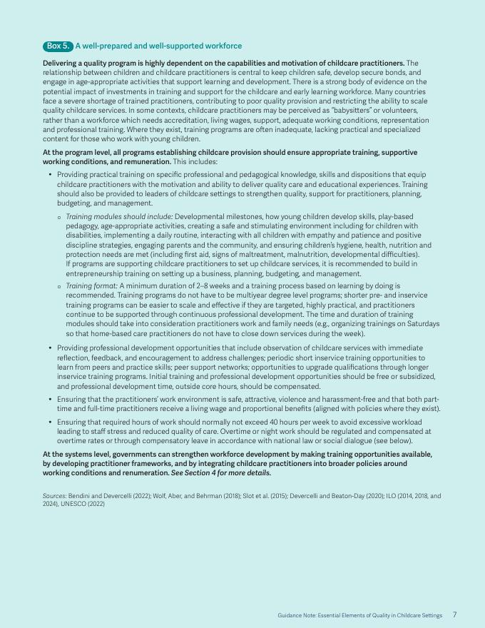世界银行：2025年指导说明：儿童保育机构质量的基本要素报告（英文版）_第7页