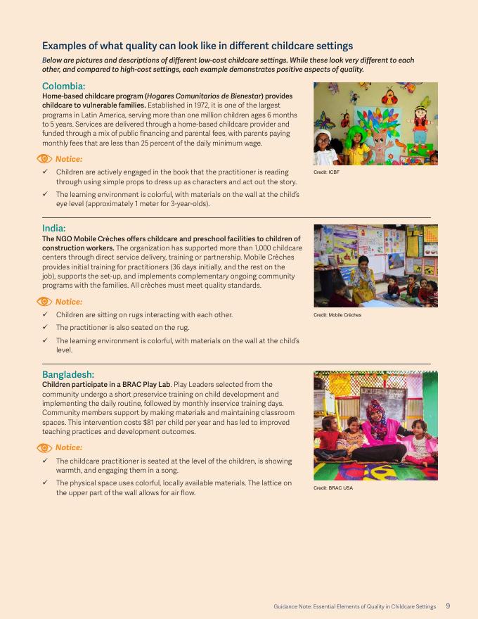 世界银行：2025年指导说明：儿童保育机构质量的基本要素报告（英文版）_第9页
