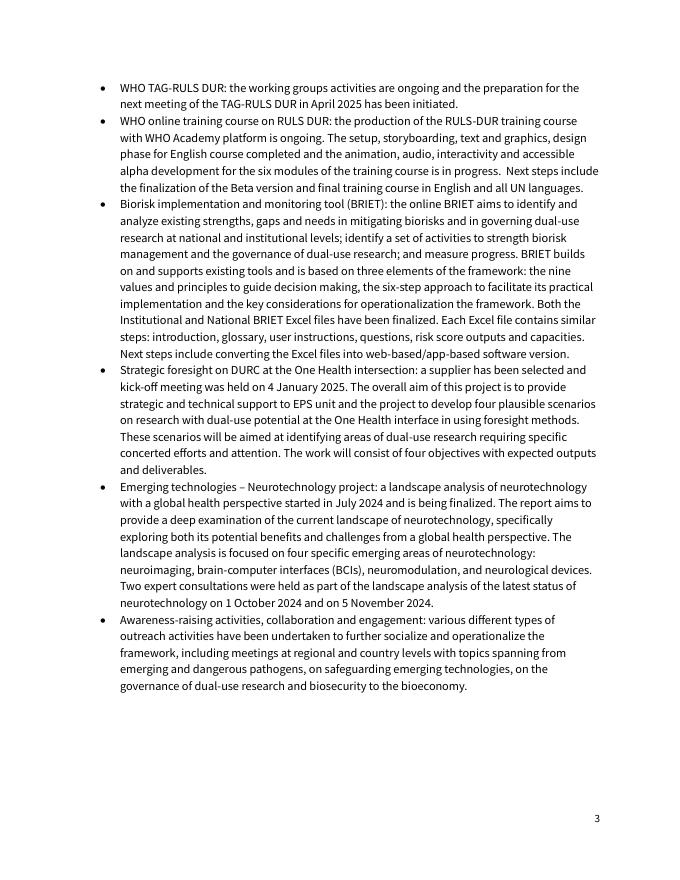 WHO世界卫生组织：2025年世界卫生组织关于负责任使用生命科学和两用研究的技术咨询组：会议报告（英文版）_第9页