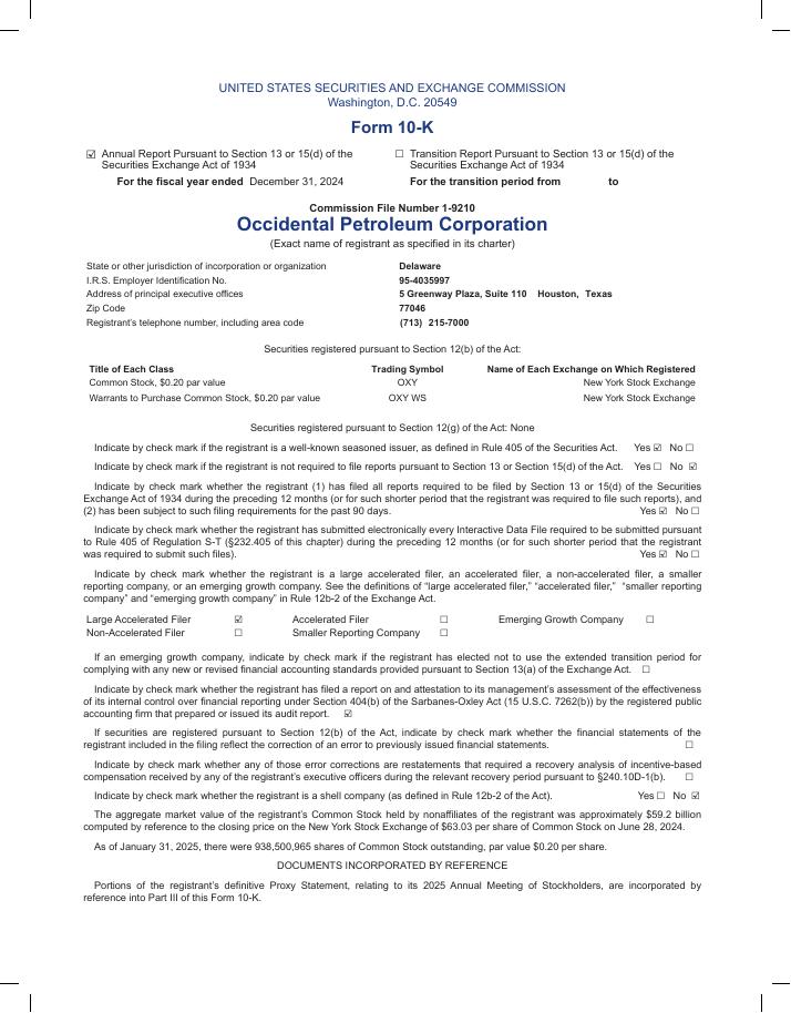 Occidental Petroleum（OXY）2024年年度报告_第7页