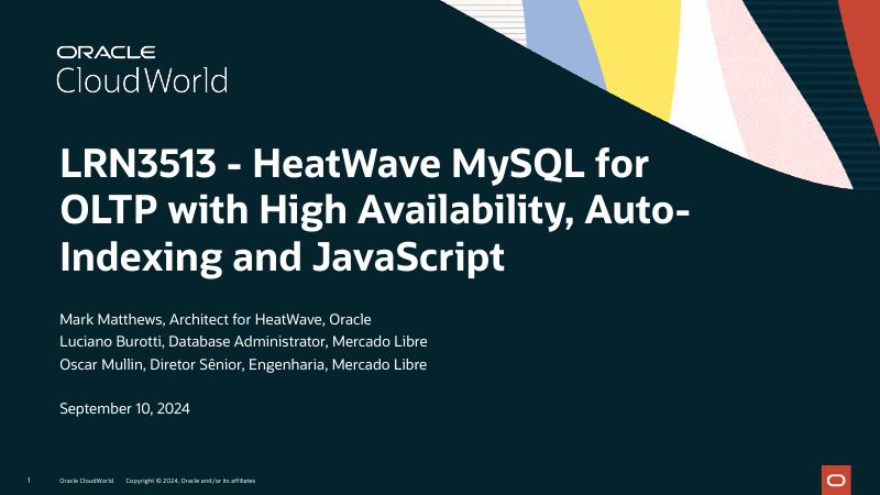 ORACLE：HeatWave MySQL用于OLTP的高可用性、自动索引和JavaScript（英文版）