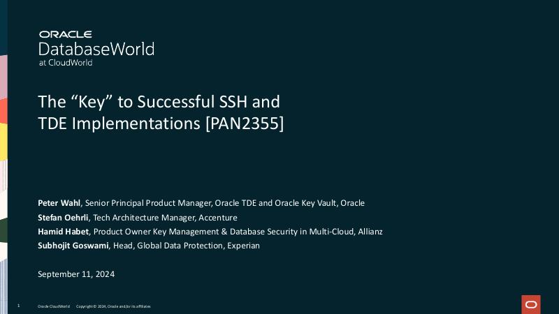 ORACLE：成功实施SSH和TDE的“关键”（英文版）