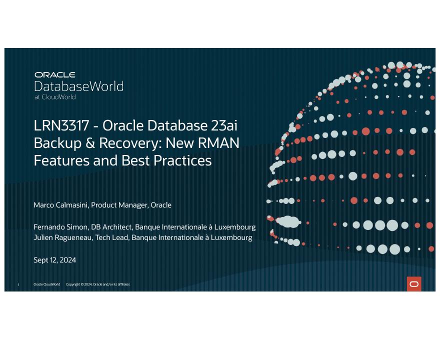ORACLE：甲骨文数据库23 AI备份和恢复：新的RMAN功能和最佳实践（英文版）