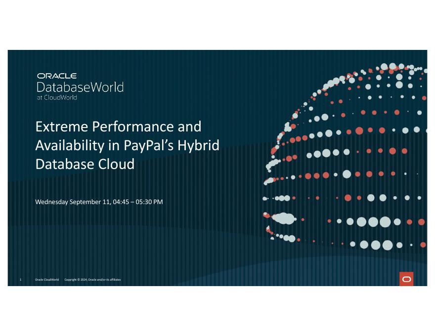 ORACLE：PayPal混合数据库云中的极致性能和可用性（英文版）