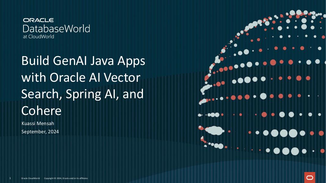 ORACLE：使用Oracle AI向量搜索、Spring AI和Cohere构建Gen AI Java应用（英文版）