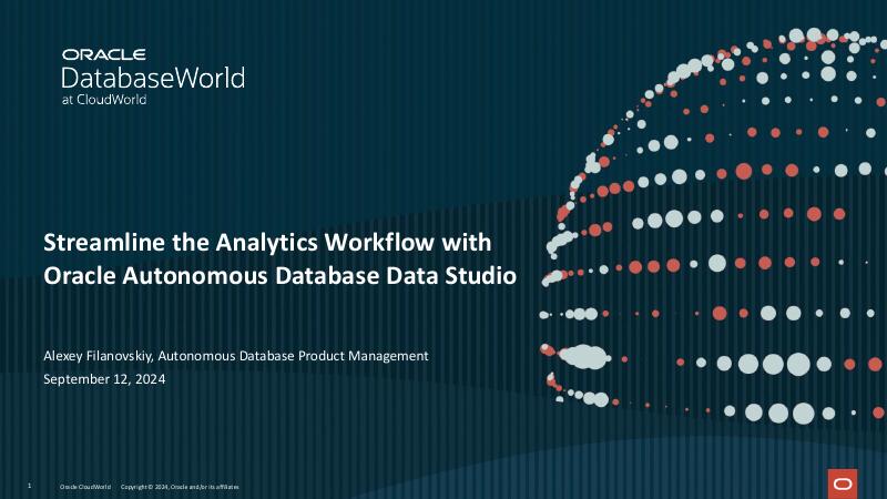 ORACLE：通过Oracle自治数据库数据工作室简化分析工作流（英文版）