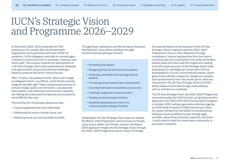 世界自然保护联盟IUCN：2024年国际自然保护联盟年度报告（英文版）_第6页