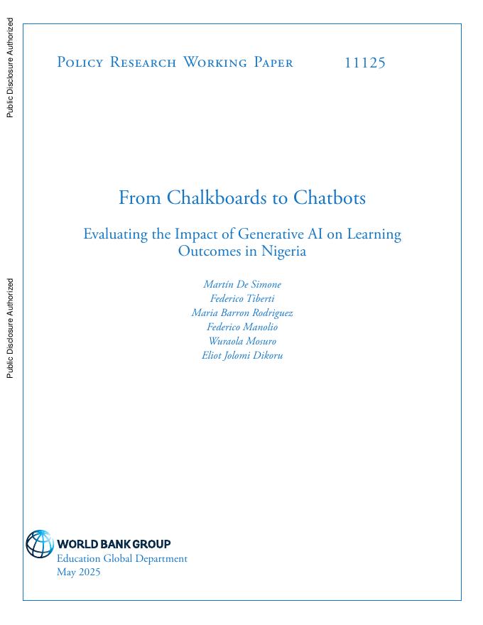 世界银行：从黑板到聊天机器人：评估生成性<em>人工智能</em>对尼日利亚学习成果的影响（英文版） 海报