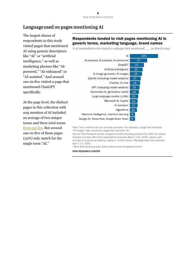 皮尤研究中心：2025年美国网络浏览数据中的人工智能呈现研究报告（英文版）_第9页
