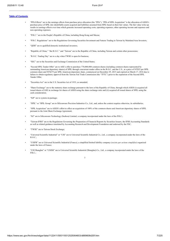 日月光控股ASE Technology Holding Co., Ltd.（ASX）2019年20-F年度报告（英文版）_第7页