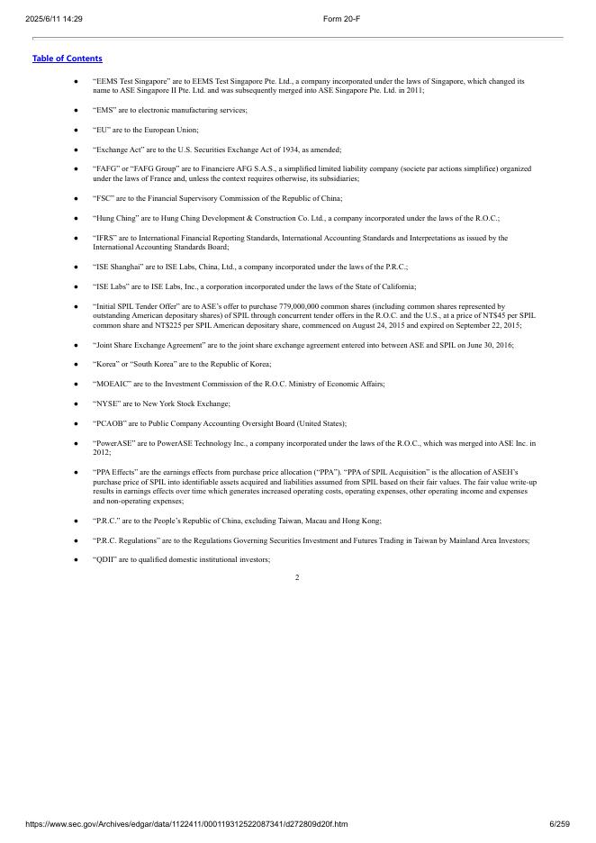 日月光控股ASE Technology Holding Co., Ltd.（ASX）2021年20-F年度报告（英文版）_第6页