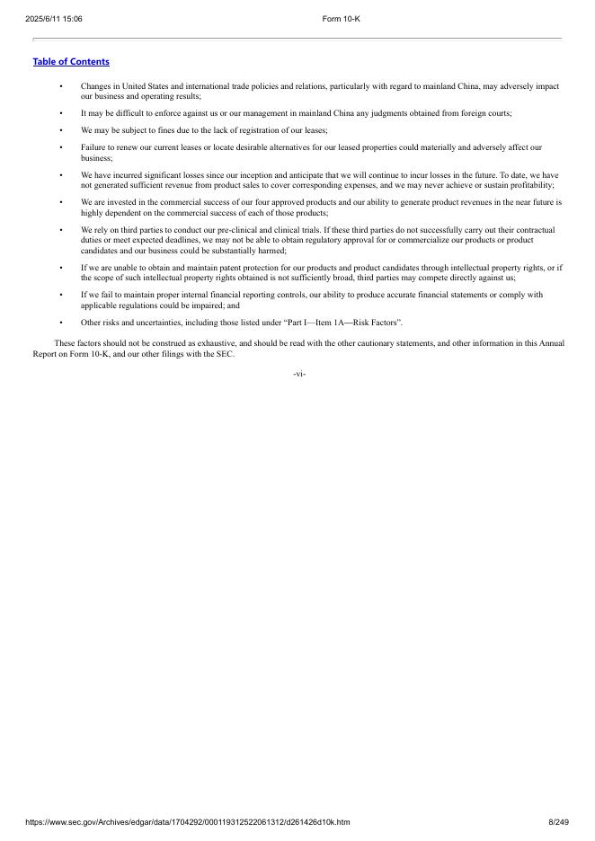 再鼎医药Zai Lab Limited（ZLAB）2021年20-F年度报告（英文版）_第8页