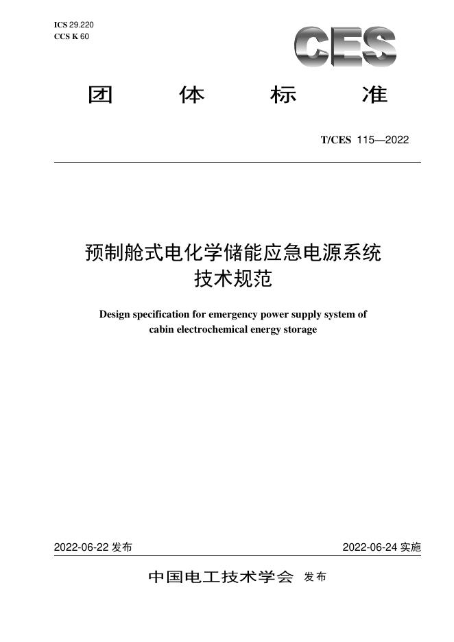 T/CES 115-2022 标准预览