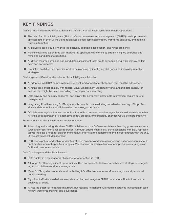 Rand兰德：2025年美国国防部文职人力资源现代化：人工智能赋能变革（英文版）_第2页