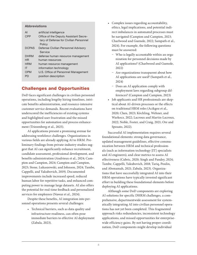 Rand兰德：2025年美国国防部文职人力资源现代化：人工智能赋能变革（英文版）_第4页