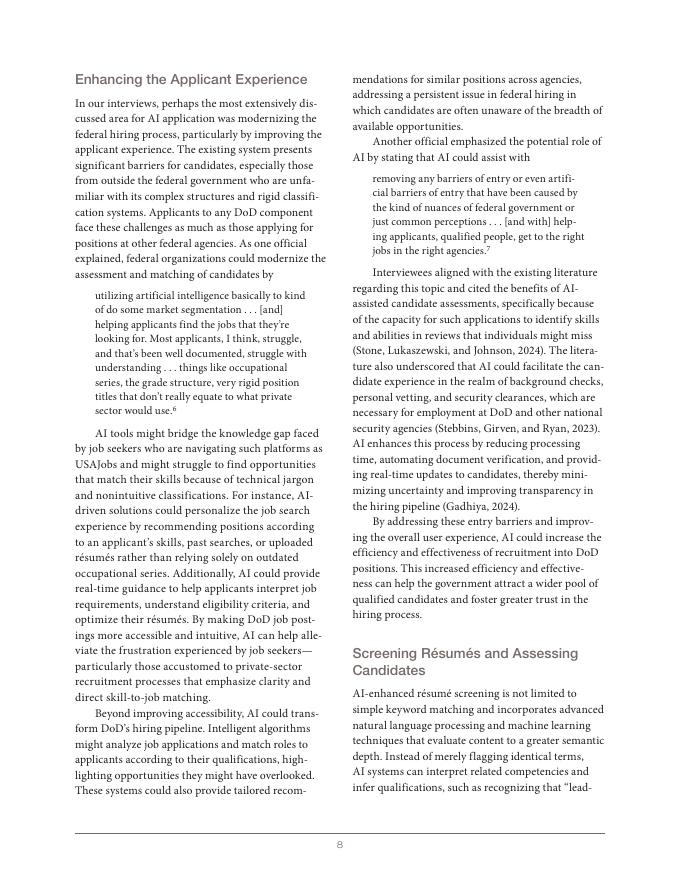 Rand兰德：2025年美国国防部文职人力资源现代化：人工智能赋能变革（英文版）_第8页