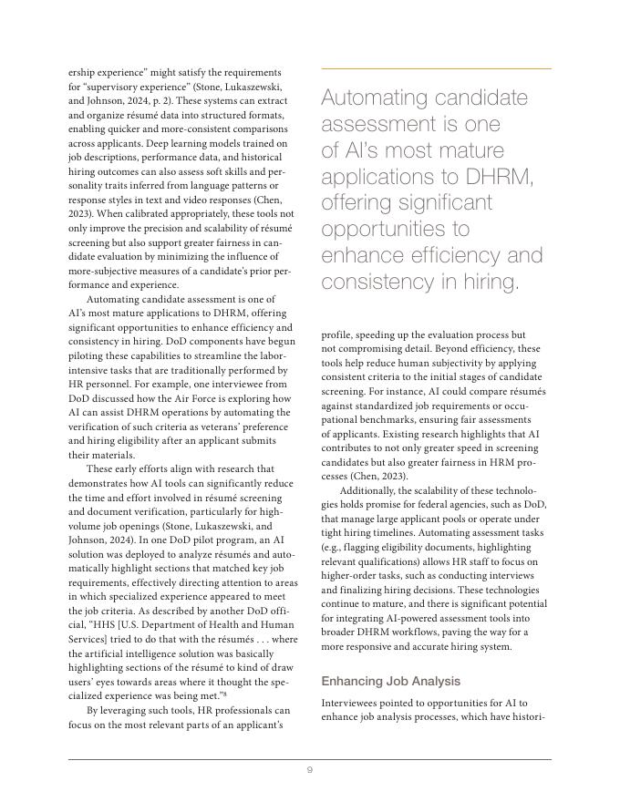 Rand兰德：2025年美国国防部文职人力资源现代化：人工智能赋能变革（英文版）_第9页