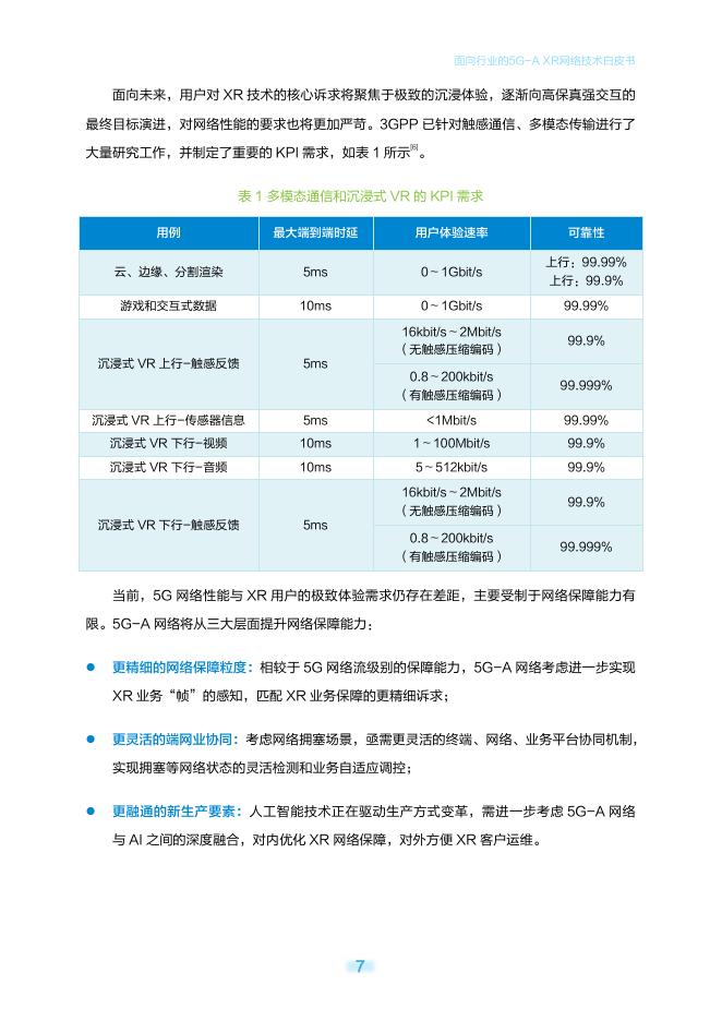 中移智库：2025年面向行业的5G-A XR网络技术白皮书_第10页