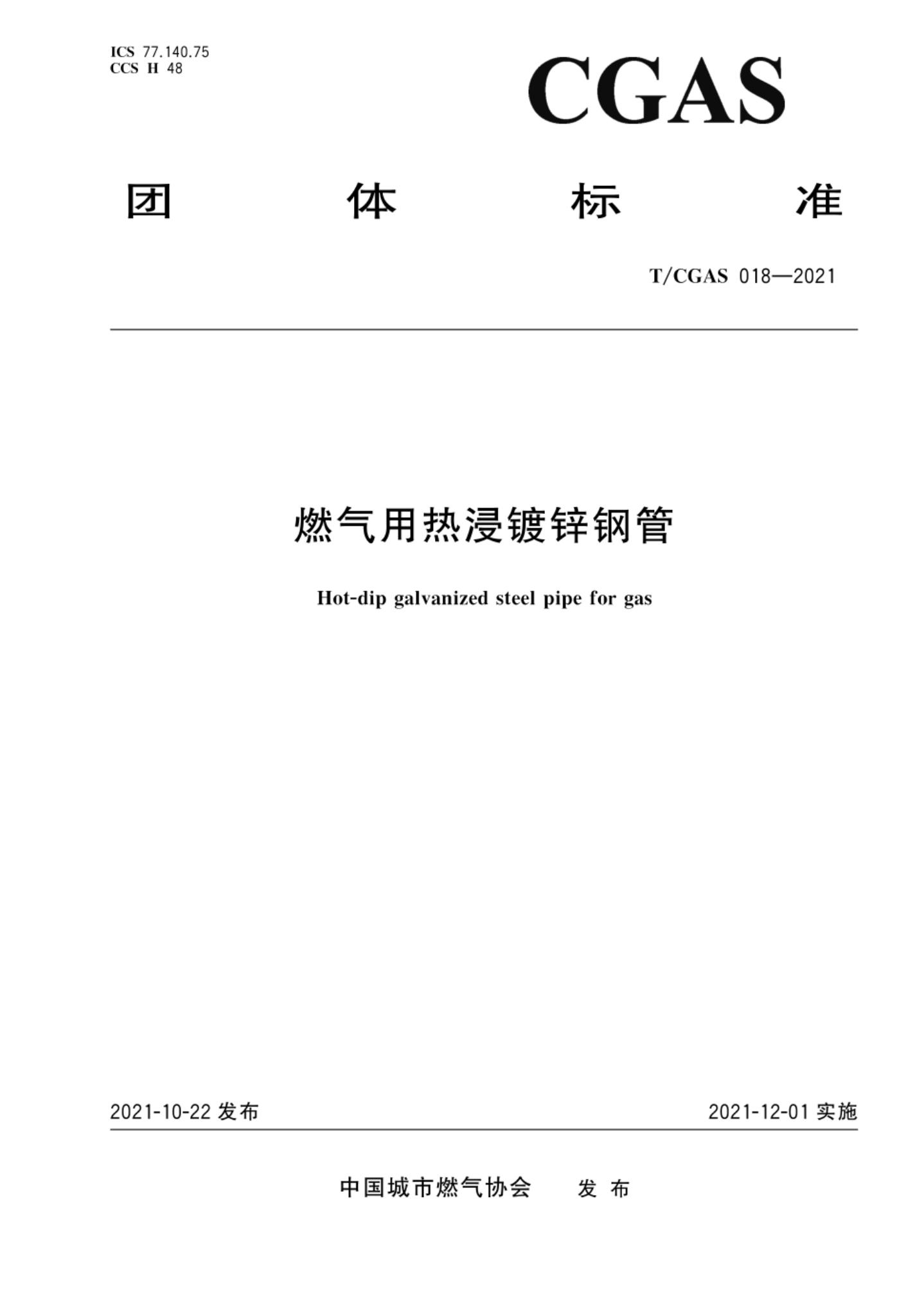 T/CGAS 018-2021 标准预览