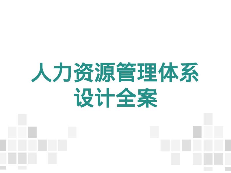 人力资源管理体系设计全案