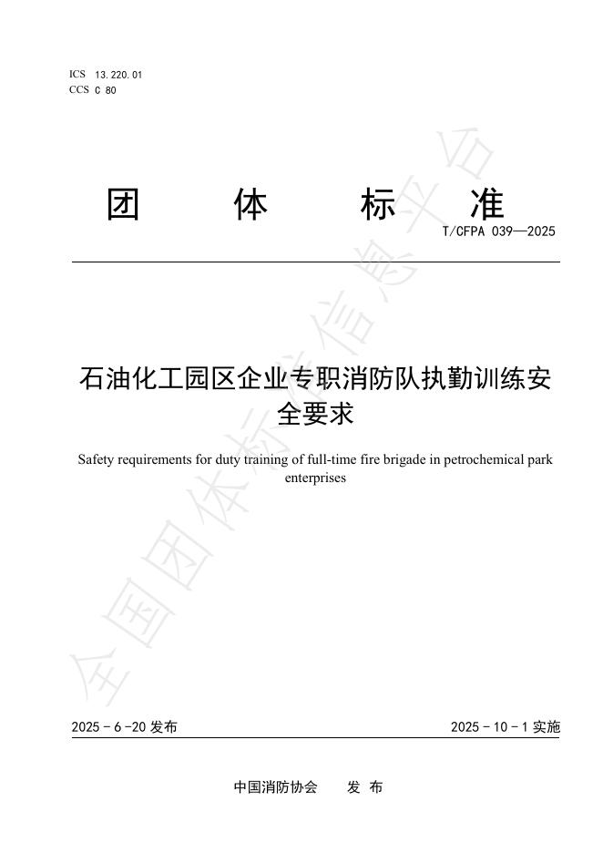 T/CFPA 039-2025 document cover