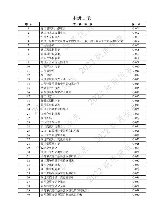宁波市建设工程资料统一用表（2022版）轨道交通分册（第一类管理用表-C）第三册 承包单位_第8页