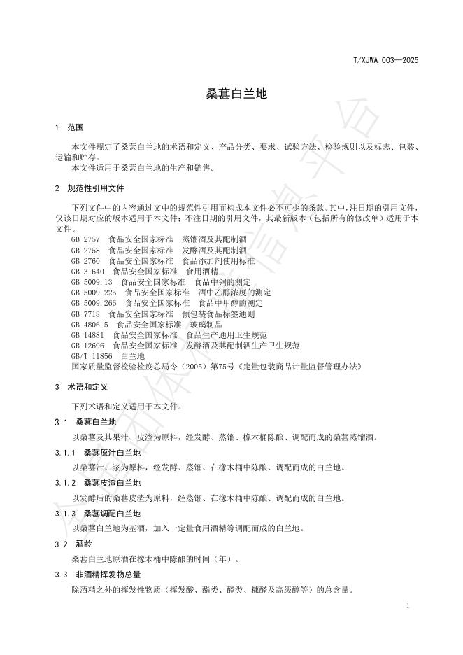 T/XJWA 003-2025 标准预览