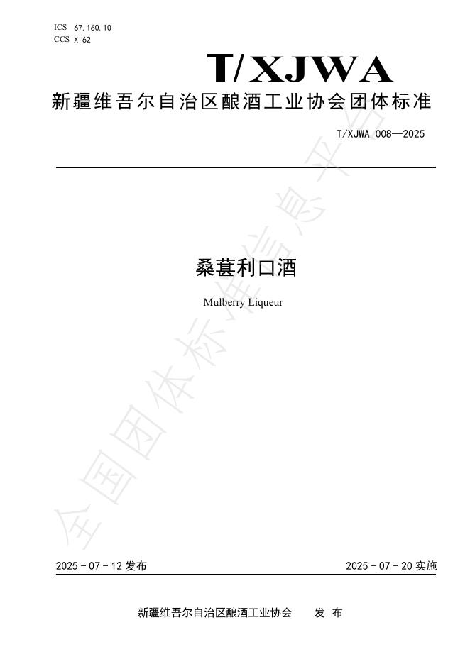 T/XJWA 008-2025 document cover