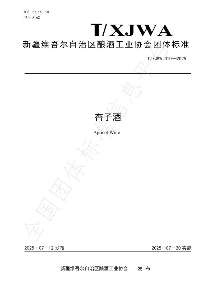 T/XJWA 010-2025 document cover