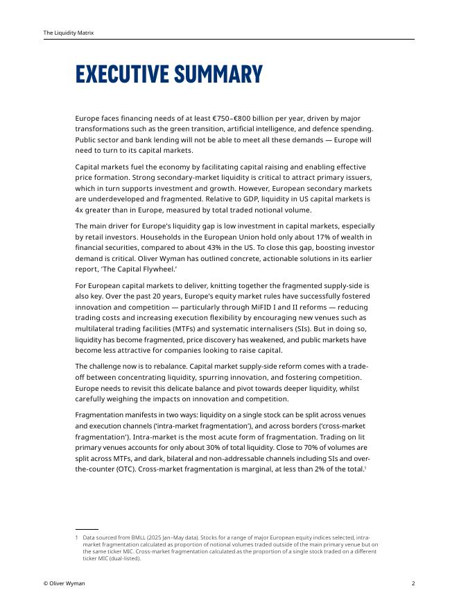 奥纬咨询&FESE：2025年流动性矩阵：欧洲股票市场碎片化问题应对策略研究报告（英文版）_第2页