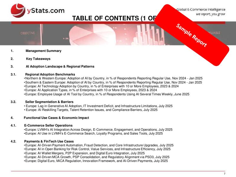 yStats：2025年欧洲支付和电子商务中的人工智能：采用差距、监管变化和关键发展报告（英文版）_第7页