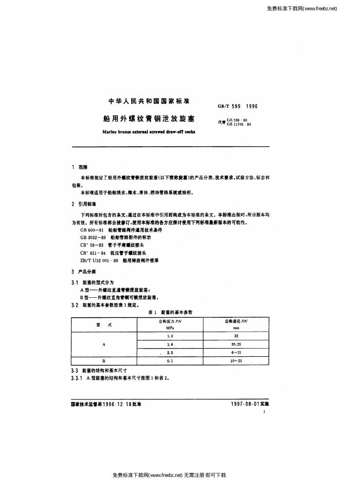 GB/T 599-1996 标准预览