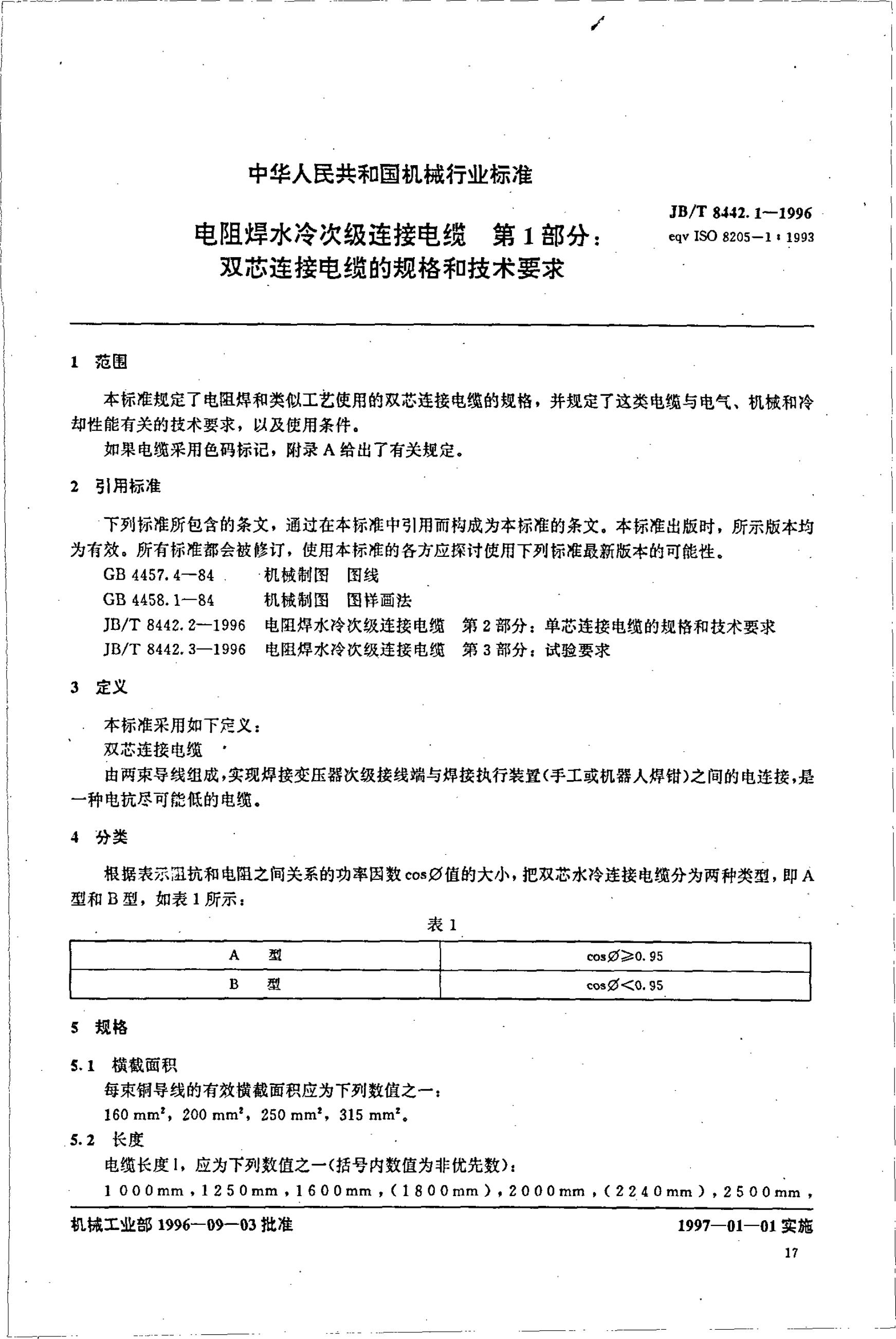 JB/T 8442.1-1996 标准预览