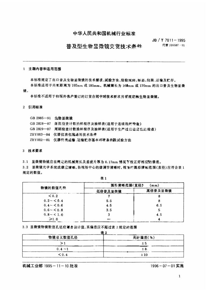 JB/T 7811-1995 标准预览
