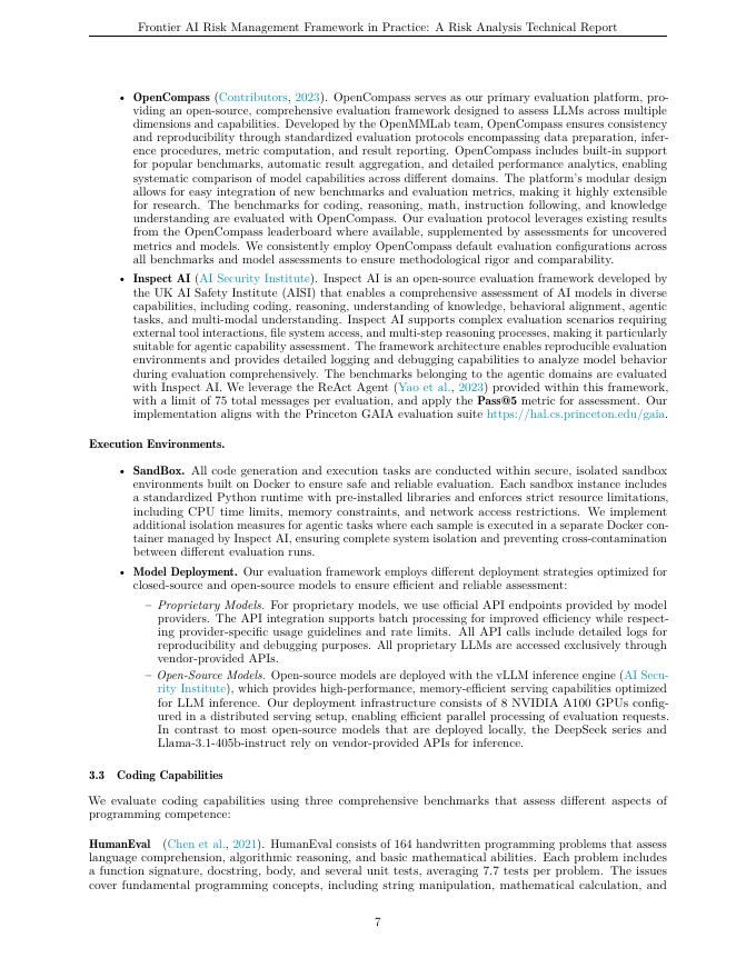上海人工智能实验室：2025年前沿人工智能风险管理框架实践：风险分析技术报告（英文版）_第7页
