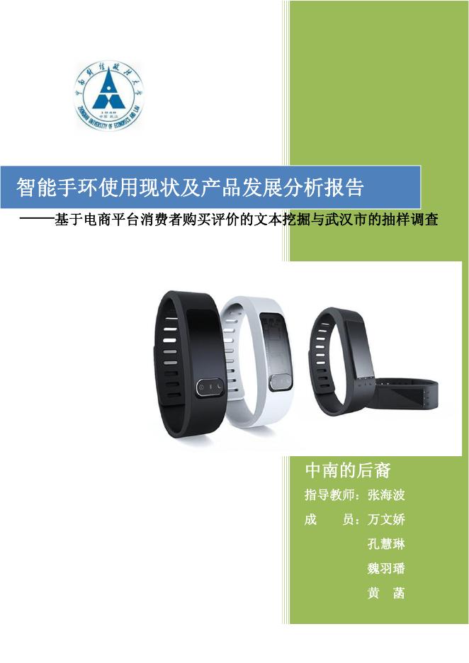 中南财经政法大学：2025年智能手环使用现状及产品发展分析报告海报