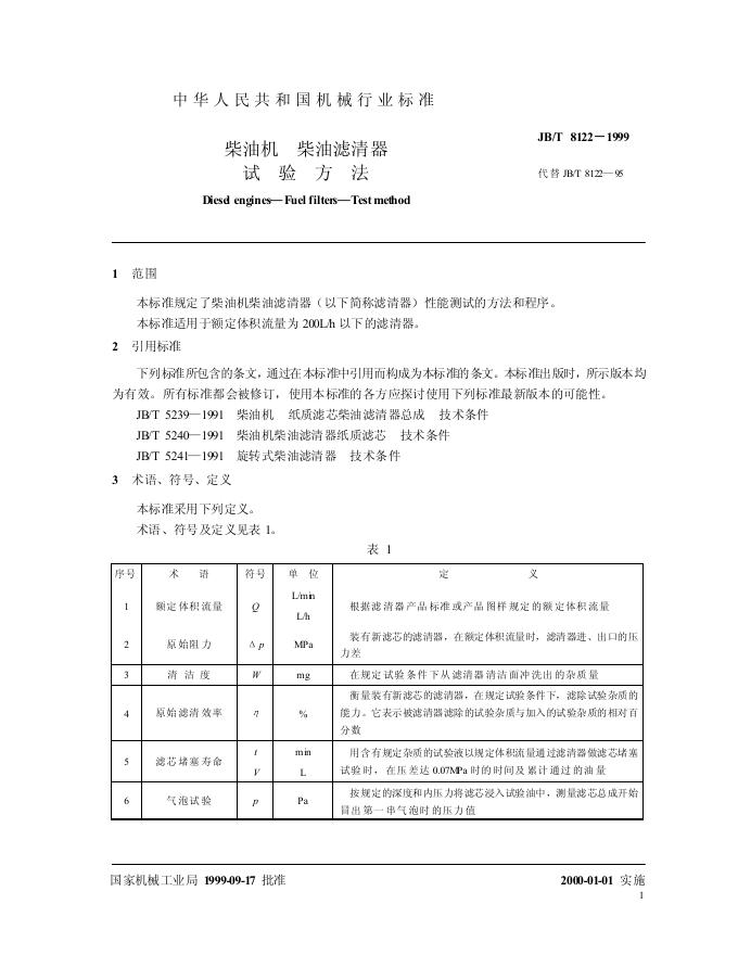JB/T 8122-1995 标准预览