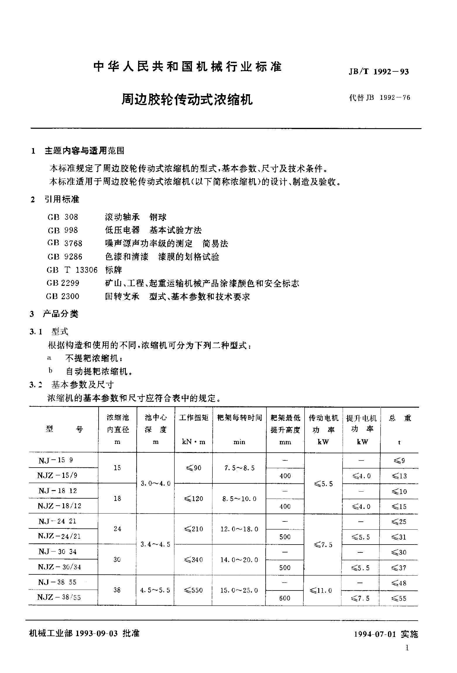 JB/T 1992-1993 标准预览