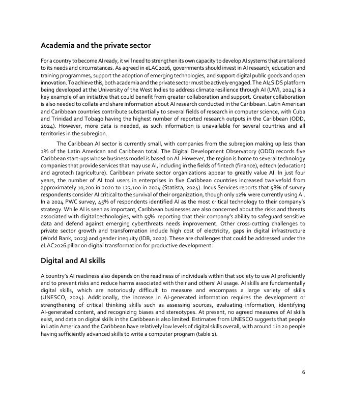 拉丁美洲经济委员会：2025年加强加勒比地区的人工智能准备报告（英文版）_第6页
