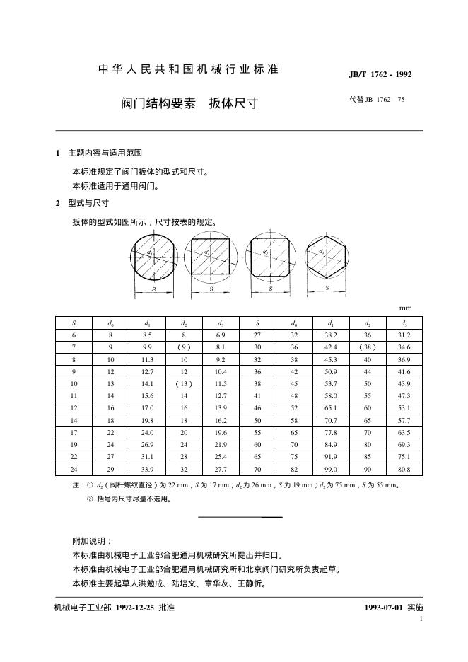JB/T 1762-1992 标准预览