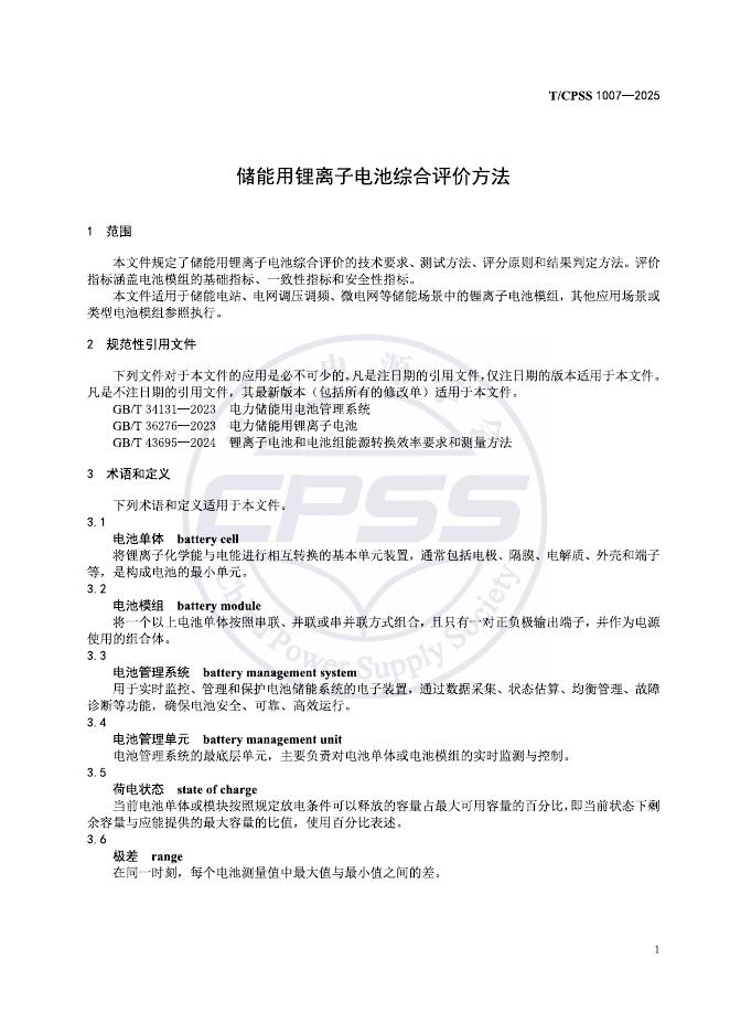 T/CPSS 1007-2025 标准预览