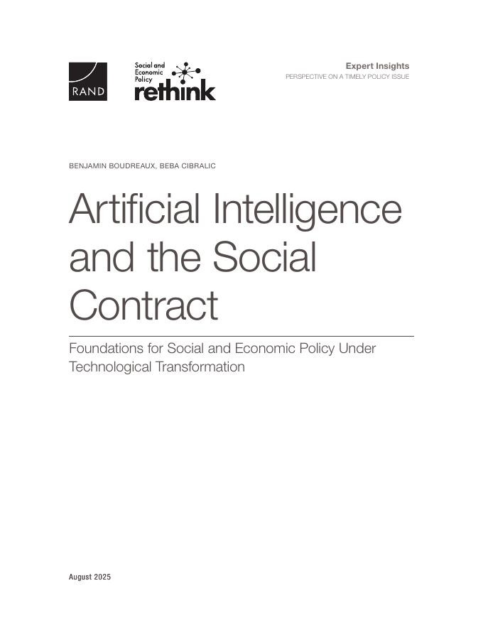 Rand兰德：2025年<em>人工智能</em>与社会契约-技术转型下的社会经济政策基础报告（英文版） 海报