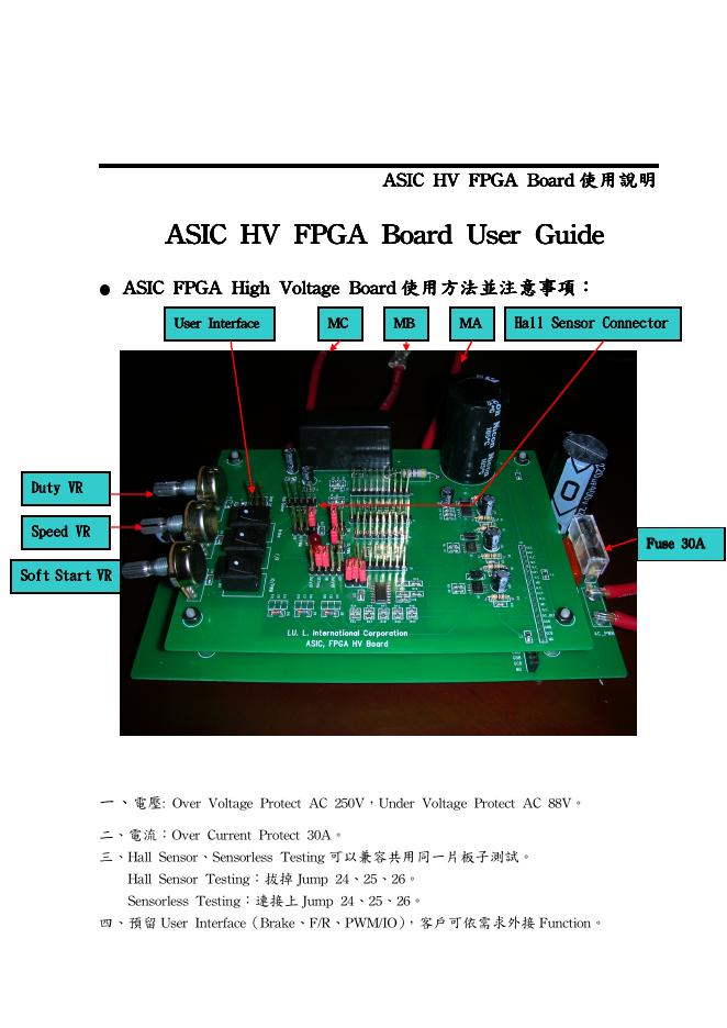 ASIC HV FPGA Board 使用说明
