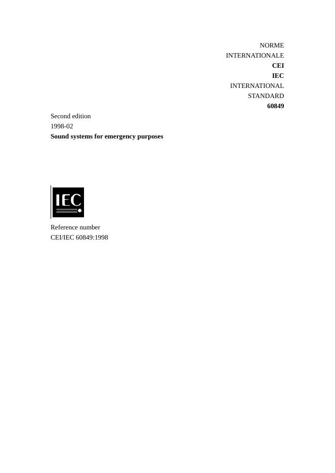 IEC Second edition  1998-02  Sound systems for emergency purposes  说明书